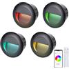 FWoche faretti segnapasso led esterno RGB WW CW 1.5W, Bluetooth APP led per scale 65mm, con scatola da incasso, telecomando IP65 Alu faretti incasso per Interno esterno giardino, guscio nero, 4 pezzi