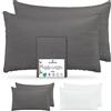 Barbons Federe 50x80 antracite set di 2-100% Jersey di Cotone - Copri Cuscino per Letto - Fodera Protezione 50 x 80 cm