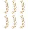 NICENEEDED 6 pz Applique con Ricamo A Fiori Dorati, Applicazioni Ricamate con Foglie Toppe Termoadesive per Vestiti, Appliques Abbellimento
