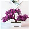 ZYWUOY Bonsai Artificiale in Vaso, Pianta Artificiale per Casa, Ufficio, Scrivania, Espositore, Colore Rosso Rosa