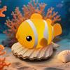 AmmToo Lampada Notturna Pesce Pagliaccio per Bambini - Lampada notturna regolabile con timer, controllo tattile, in silicone. Ricaricabile via USB, dolce luce notturna per nursery