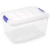 Acan - Scatola in plastica trasparente n. 1, 21,5 x 39,5 x 29,5 cm, capacità 16 litri, contenitore in plastica con coperchio (senza ruote, 16 l)