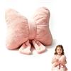 Wapasezyar Cuscino decorativo 3D con fiocco, morbido e morbido, moderno, elemento decorativo creativo per soggiorno, camera da letto, ufficio (rosa)