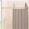 Mirooyu Asta Doccia Angolare a L Extra Lunga, Regolabile [100-172 cm] x [140-212 cm], Robusta e Regolabile 90° per Bagno, Vasca ed Esterno con 12 Ganci e Supporto a Soffitto
