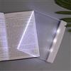 Iseuj Home Luci piatte per leggere di notte a letto, luce LED trasparente, segnalibro, luce per lettura, illuminatore, pannello, lampada da tavolo, senza fili, bianco