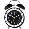 PRESTIGE & DELUXE Sveglia al quarzo silenziosa con luce Juventu Bianconeri prodotto ufficiale + portachiave calcio