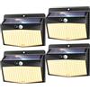 nipify nifipy Luce Solare LED Esterno, 168LED Faretto LED da Esterno con Sensore di Movimento, IP65 Impermeabile Lampada Solare da Esterno, 3 Modos Luci Solari da Giardino, Garage, Parete-4 Pezzi