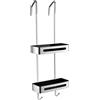 Generic Organizer da appendere sopra la porta della doccia, antiruggine con ganci, cesto portaoggetti, mensole da bagno, senza trapano