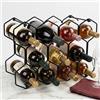 BXUUXA Portabottiglie da Banco, Portabottiglie Vino Autoportante per 14 Bottiglie, Scaffale per Vino Nero in Ferro, Design Moderno da Tavolo per Cucina, Bar, Cantina, Ristorante, Dispensa