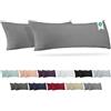 Barbons Federe 40x145 cm grigio set di 2-100% Jersey di Cotone - Copri Cuscino per Letto - Fodera Protezione