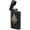 Leikurvo Accendino elettrico, accendino a bastoncino ad arco elettrico, portatile, con indicatore della batteria, ricaricabile tramite USB, regalo unisex con confezione regalo (Black Ace)
