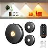 MEKKLEON Illuminazione per vetrine a LED senza fili con telecomando, faretti LED ricaricabili con batteria, lampada da sottopiano (grigio scuro, 3 pezzi)