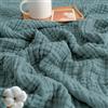 Rociveya - Coperta in mussola 100% cotone, morbida e leggera, traspirante, in garza di raffreddamento per adulti, per letti, divani, divani, decorazione, per tutte le stagioni (1, verde, 150 * 200 cm)