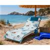 Tex family Telo Teddy Coralli e Pesci Telo Mare Lettino 62x185 in Microfibra con Tasche, Elastici e Cuscino