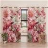 PETTI Artigiani Italiani - Tende a Pannelli per Interno con Anelli 2 Pezzi 140x280cm, Tenda Camera da Letto e Soggiorno Oscuranti Isolanti e Moderne, Floreale 04-152, 100% Made in Italy