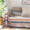 LumiSyne Coperta Azteca Navajo Coperte Plaid In Cotone Intrecciato Con Nappina Stile Etnico Tribale Motivo Geometrico Reversibile Decorativo Coperta Da Tiro Per Letto Divano Arazzo Tovaglia Tappeto