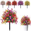 Generic Fiori artificiali per esterni con paletti da terra, piante artificiali a punta resistenti ai raggi UV da 23,5 pollici, arbusti artificiali a forma di palla di bosso con inserto a terra per decorazione