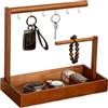Generic Supporto per chiave per tablet, supporto per chiavi in legno, portachiavi, organizer da bancone con 6 ganci, vassoio per vanità da bagno, supporto per gioielli per bo