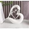 ODMYZG Statua in ceramica a doppio cuore,Elegante cuore per la decorazione,scultura decorativa per la casa,soggiorno,decorazione dell'ufficio,adatta come regalo.