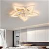 GWYAJTU Ventilatore Soffitto Con Luce E Telecomando, Lampadario Ventilatore Silenzioso Ffunzione Di Memoria, Plafoniera Ventilatore Dimmerabile, Reversibile 6 Velocità Per Camera Da Letto-Gold Chrome