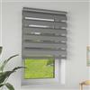 LILIIN Doppia tenda a rullo con fissaggio a morsetto senza fori, oscurante per finestre e porte, tenda a rullo per soggiorno, cucina, ufficio, traslucida e oscurante, grigio, 70 x 120 cm