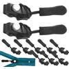 Generico Testa della cerniera, sostituzione del cursore della cerniera | Kit istantaneo di riparazione del cursore della cerniera da 10 pezzi - Kit cursore di ricambio per cerniera, cursore per cerniera di ric