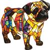Generico Lampada per cani, luce notturna da tavolo colorata per cani in resina retrò, lampada da tavolo a LED a tema animale domestico c-arino per accessori da scrivania per soggiorno camera da let-to