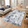 TAPISO Bari Tappeto Motivo Astratto Sfumato Blu Grigio Scuro - Tappeto Stampato con Fondo Antiscivolo Soggiorno Camera da Letto Design Moderno Öko-Tex 140 x 200 cm