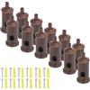 QUARKZMAN 12 Set Serracavo Regolabile Per Cavo Da 1/16 (1-2mm), Connettore Regolabile Per Cavo D'acciaio Con Kit Viti Di Montaggio Per Lampadari E Illuminazione Fai Da Te, Colore Caffè