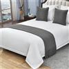 QRGMKL Tinta Unita Lavorato A Maglia Bed Runner Copriletto Diamond Bed Sciarpa Coperta di Lusso Biancheria da Letto Decor Divano Asciugamani per Camera da Letto e Hotel-Gray||2 Pillowcases(45X45cm)