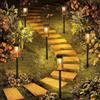 EBILUN Luci solari impermeabili, luci solari da giardino per esterni, accensione e spegnimento automatici, luce bianca calda, lampada paesaggistica per cortile, prato, decorazione paesaggistica (nero