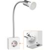 ledscom.de Lampada da lettura LESCH, cromo/bianco incl. lampada LED GU10 7W, 630lm, bianco