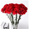 Generic 10 fasci di garofani rossi artificiali, 54,1 cm, fiori finti in seta per vaso, centrotavola, patio, piante da esterno, cespuglio, giardino, cesto da appendere, portico, decorazione per la casa