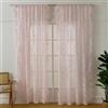 Generic Tende in pizzo trasparente, motivo floreale, tende per finestra, per soggiorno, camera da letto, tasca per asta, 2 pannelli, vintage in voile (M, rosa)