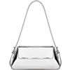 shoowyees Evening Y2k argento Hobo borsa donna scintillante argento borsa Satchel Metallic Tote borsa pochette borsa a tracolla, A-argento.