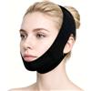 Geruicee Benda V-Face Riutilizzabile per Lifting Viso e Gaine Amincissante,Ergonomica e Regolabile, Confortevole e Traspirante,Modellante 360° per Contorni,Multifunzionale per Casa,Ufficio e Viaggio