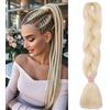 MY-LADY Extension per Treccine Africane 60cm 100g Treccine Extension Capelli Sintetici Jumbo Braiding Hair Crochet Twist Biondo chiaro