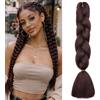 MY-LADY Extension per Treccine Africane 60cm 100g Treccine Extension Capelli Sintetici Jumbo Braiding Hair Crochet Twist Castano castagna scuro