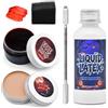 Wobeny Kit per trucco SFX in cera per cicatrici con gel di sangue finto, cera per la pelle, spugna nera, spatola strumento, lattice liquido, effetti speciali per Halloween, modellazione di ferite SFX, kit