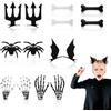Nayyana 14 Fermagli per Capelli di Halloween - Accessori Gotici, Mani Scheletriche, Ossa, Ali Pipistrello, Ragno - Cosplay, Punk, Gotico