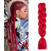 jooceebaby Rosso Extension Per Treccine Africane 24 Treccia Capelli Extension Colorate Ombre Jumbo Treccia Extension Capelli Fibra Sintetica Treccia Di Scatola Crochet Twist Intrecciare Braiding Hair