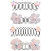 Generico 4 Pezzi Fringe Hair Comb Clips, Adorabile Pettine Decorativo, Pettinini Fermacapelli Invisibile 9.5 Cm, Fermagli per Capelli per Ragazze, Fermaglio per Capelli Invisibile Con Fermaglio Curvos