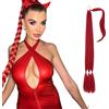 SJZDYLXY Extension a coda di cavallo da 81,3 cm di lunghezza, da avvolgere intorno ai capelli, con coulisse, clip, per donne e ragazze (rosso, 80 cm)