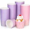 WEFHEF 100 Pirottini per Muffin Riutilizzabili Pirottini di Carta Piccoli per Confetti Cuppetta in Carta per Muffin Pirottini per Friggitrice ad Aria per Dessert Compleanni Matrimoni (Rosa, Viola)