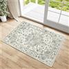 HUGEAR Vintage Zerbino Ingresso Esterno Tappeto Piccolo 60x90cm Verde Antiscivolo Lavabile In Lavatrice Tappeti Camera Cucina Bagno Rug Rettangolare Pelo Corto Carpet