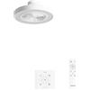 CREATE / WIND CLEAR EASY S/Ventilatore da soffitto con pale nascoste bianco con controllore e telecomando / 40W, Silenzioso, Ø50 cm, luce LED 3 temperature, temporizzatore, funzione estate-inverno
