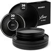 MIAMIO - Set 8 piatti in ceramica per 4 persone - Luxe (Nero) | Set moderno con 4 piatti piccoli e 4 grandi in ceramica per 4 persone - lavabile in lavastoviglie
