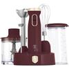 BerlingerHaus Berlinger Haus Frullatore a mano 6 in 1, 800 W, controllo della velocità variabile, lama in titanio, accessori inclusi (misurino, tritatutto, schiumatore, frusta), colore bordeaux opaco