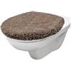 Brandsseller Copriwater 38 x 48 cm con ritaglio in morbida microfibra copriwater per un comfort e uno stile ottimali - Taupe