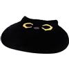 Generic Tappetino da bagno a forma di gatto, con nero, 50 x 55 cm, antiscivolo, morbido, zerbino per doccia, WC, camera da, pavimento della cucina